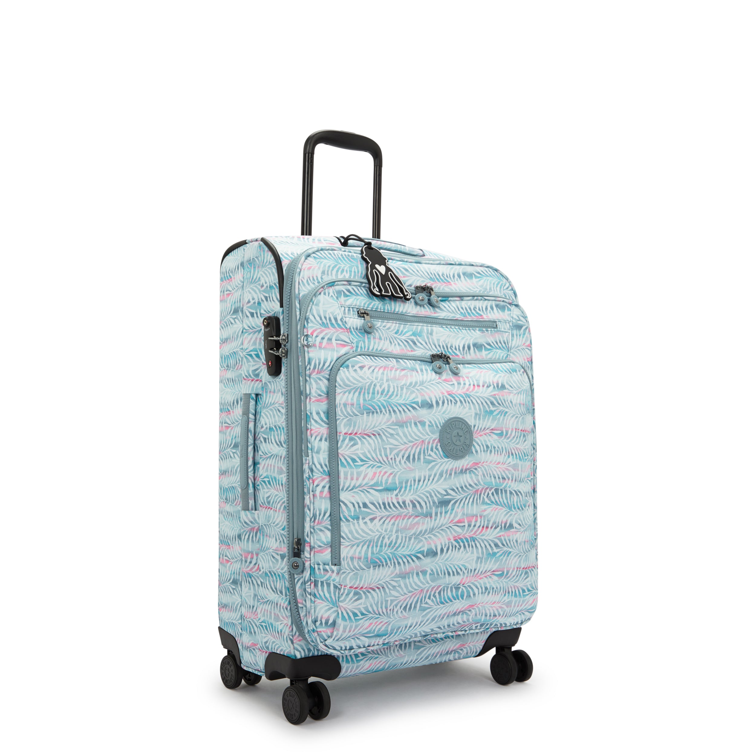 Kipling New Youri Spin M Palmtree Leaves Medium Expandable Wheeled Luggage I7788-3QN