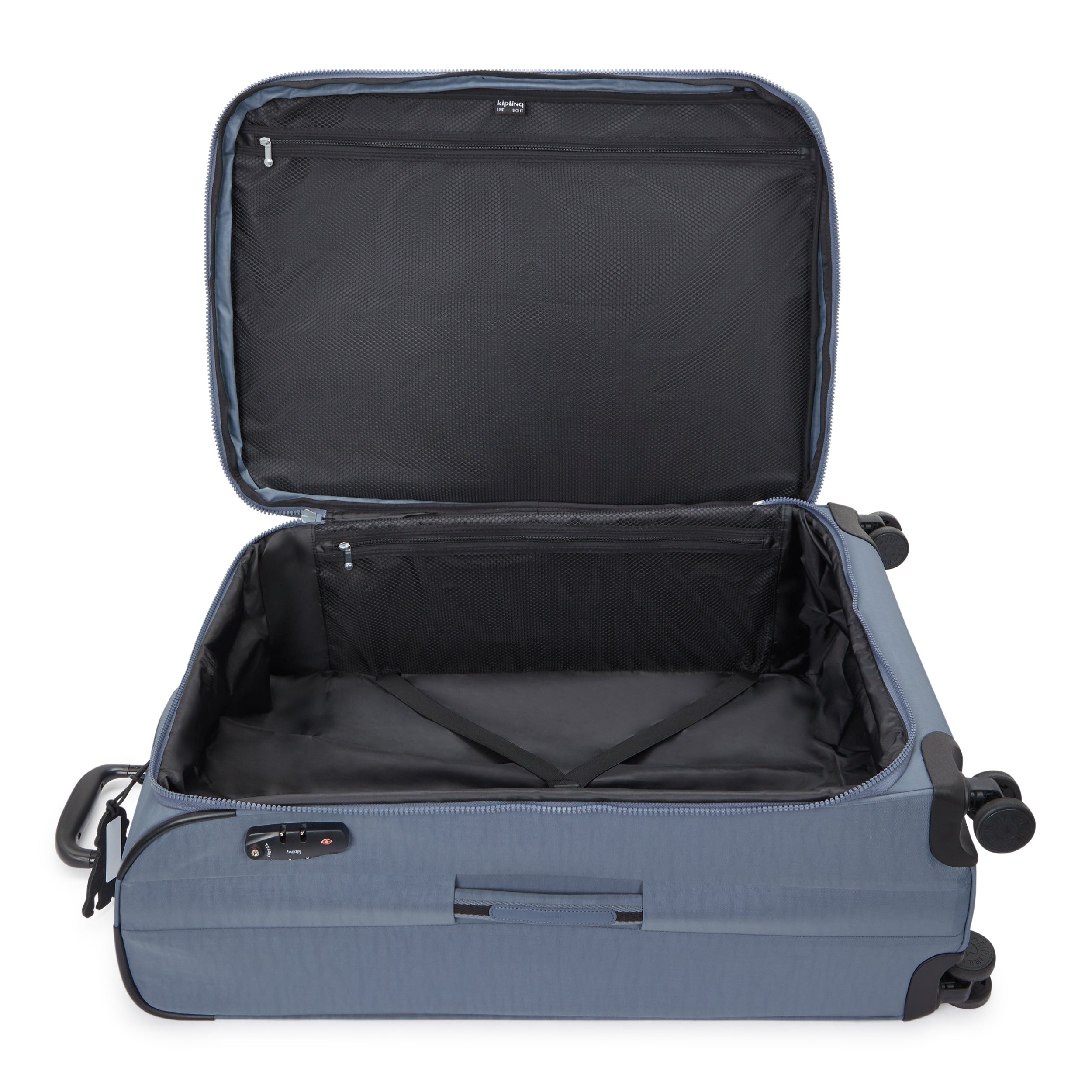 Kipling New Youri Spin L Blue Stone Large expandable wheeled luggage I7930-6FB
