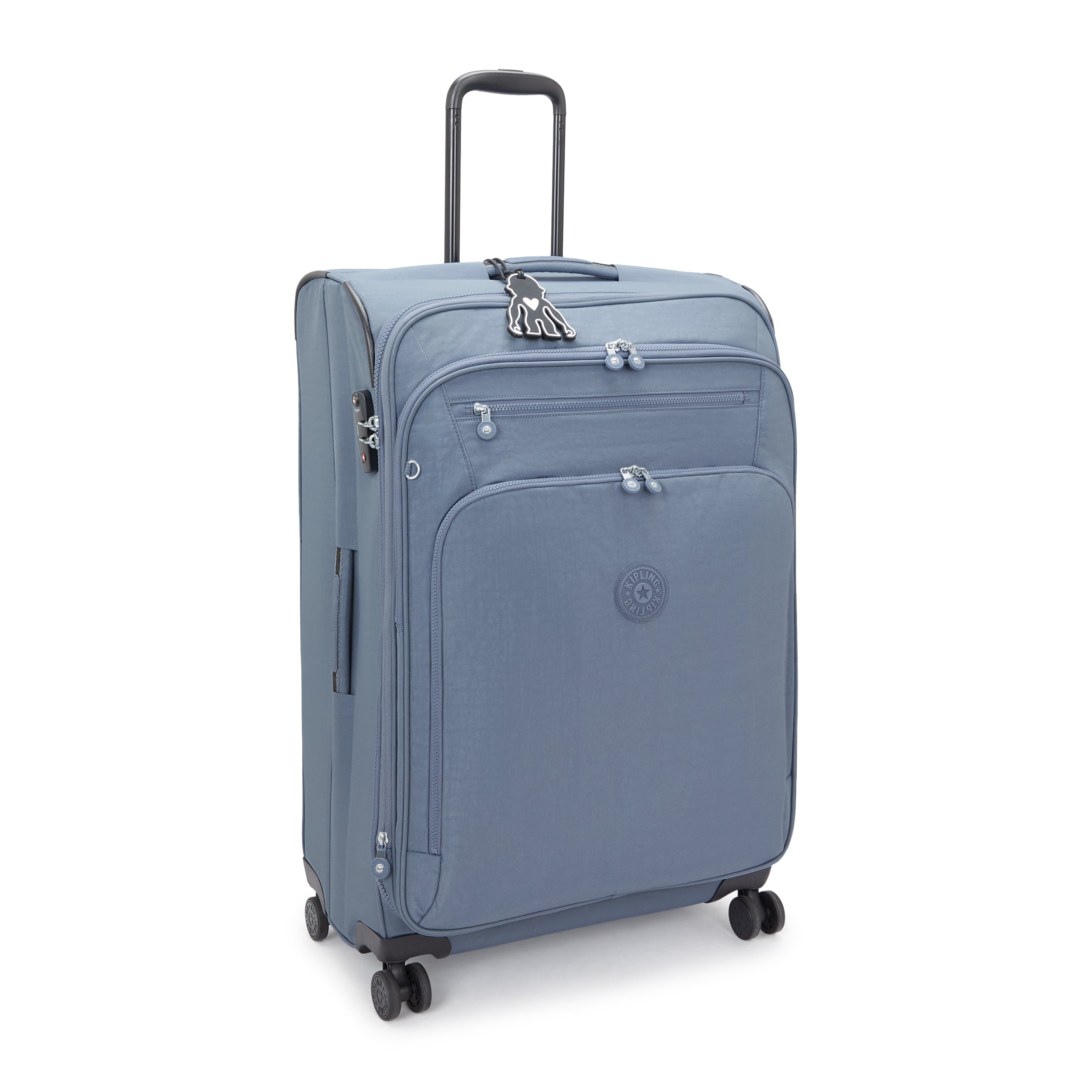Kipling New Youri Spin L Blue Stone Large expandable wheeled luggage I7930-6FB