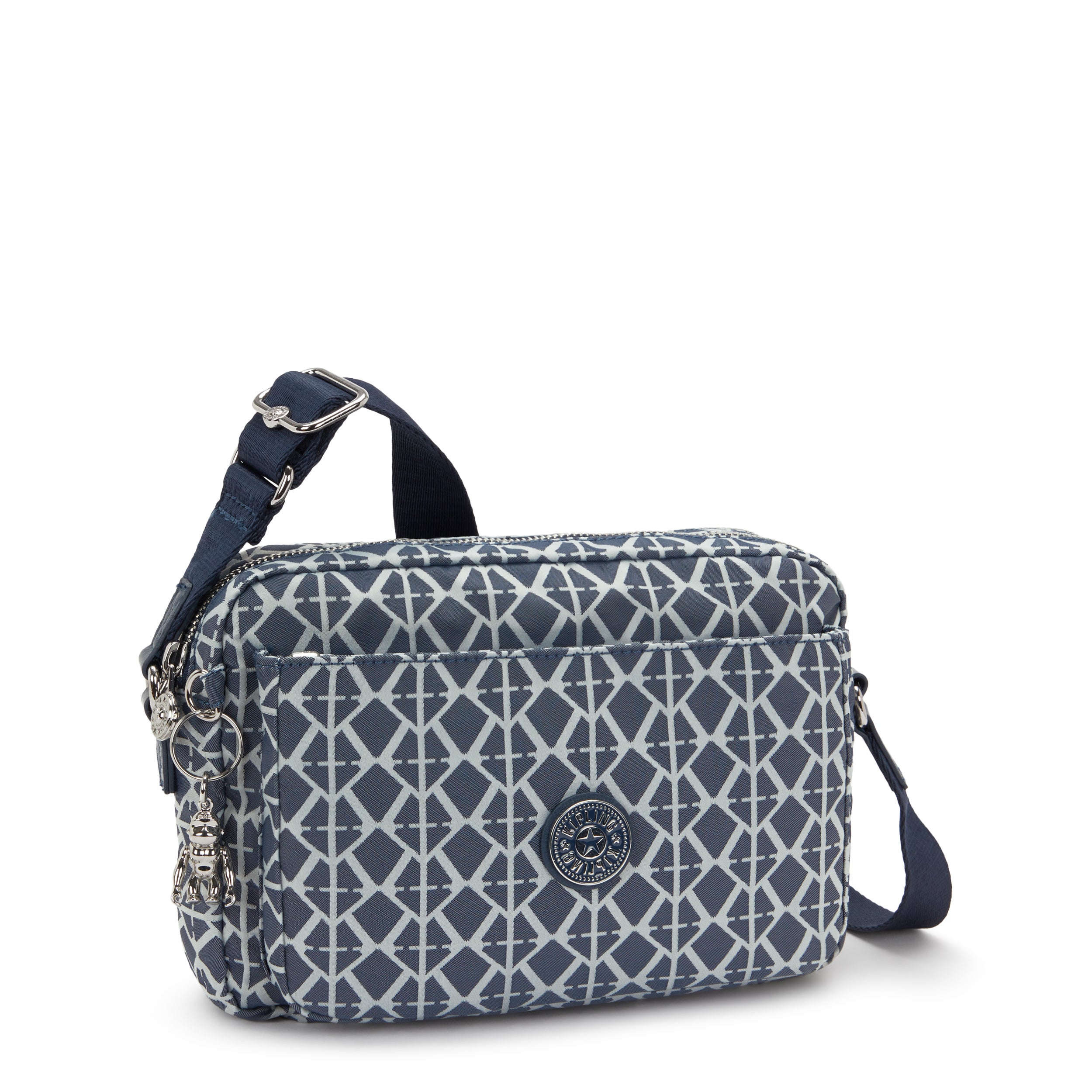 Kipling Abanu M Navy Sign Jq Medium crossbody I8024-8DM