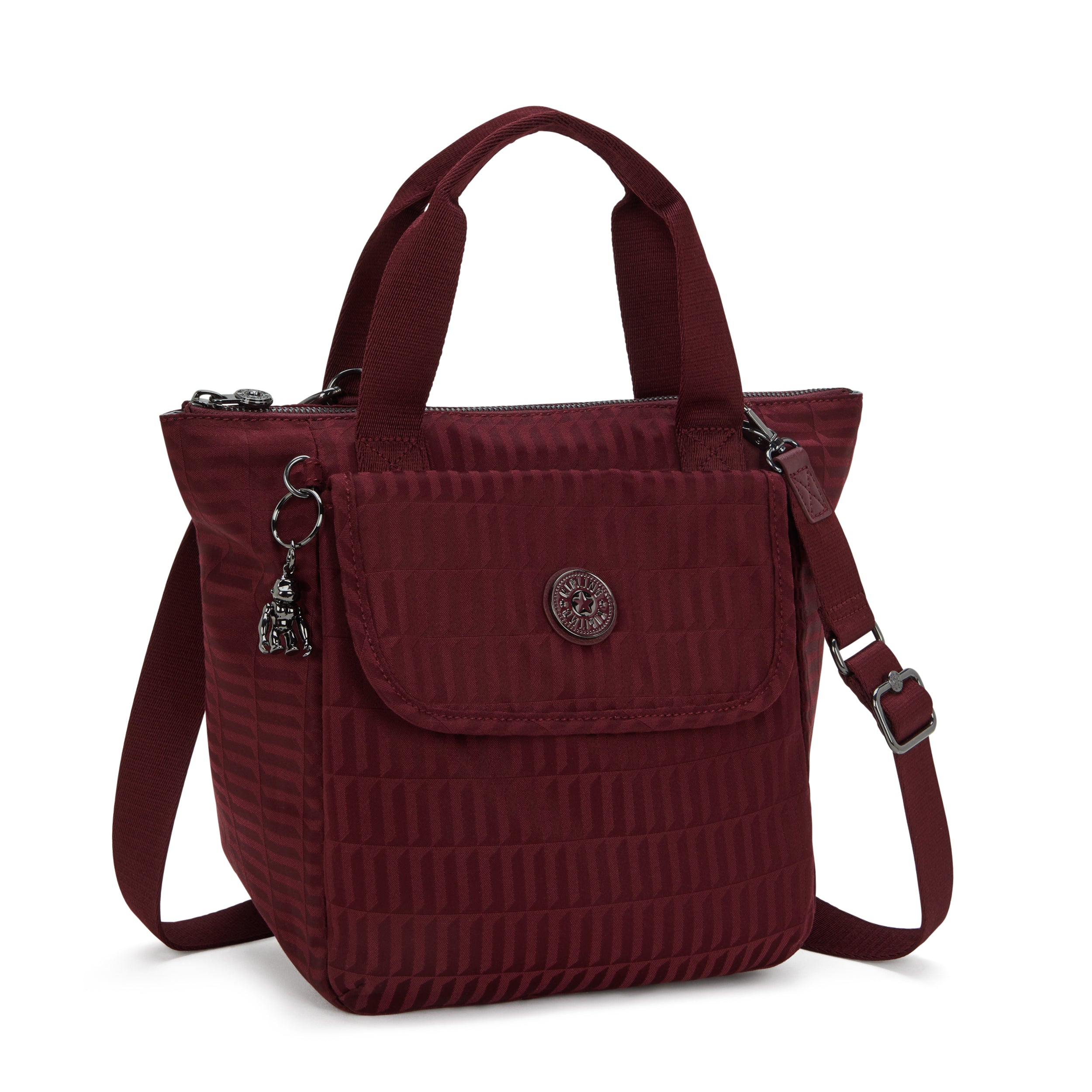 Kipling Awakea Maroon Tile Jq Medium lunchbag (with removable shoulderstrap) I8630-9HX
