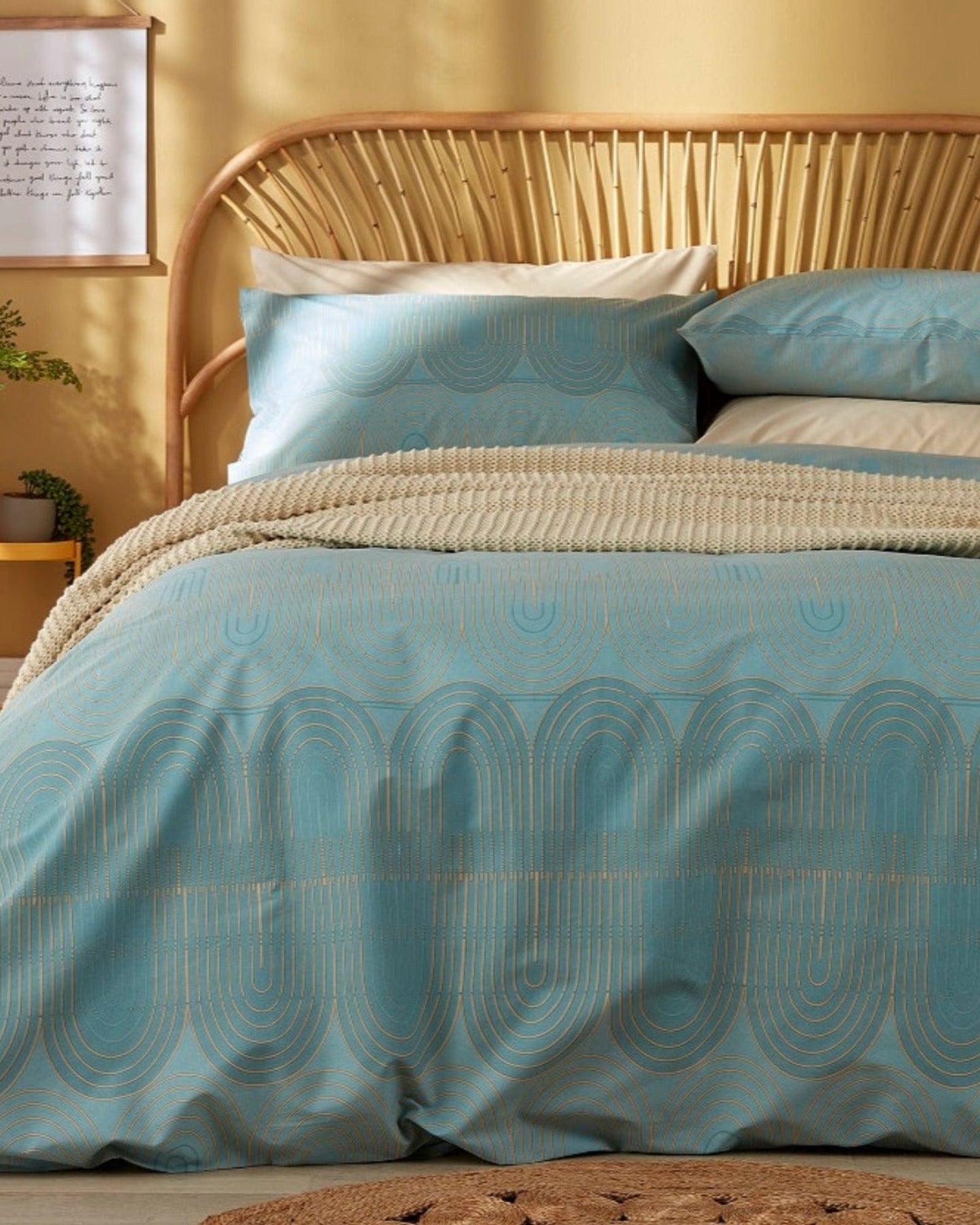 Living by Christy "Kotake" Duvet Cover Set in Teal