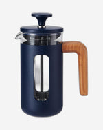 Lc Pisa Cafetiere 3 Cup Navy Wood Handle