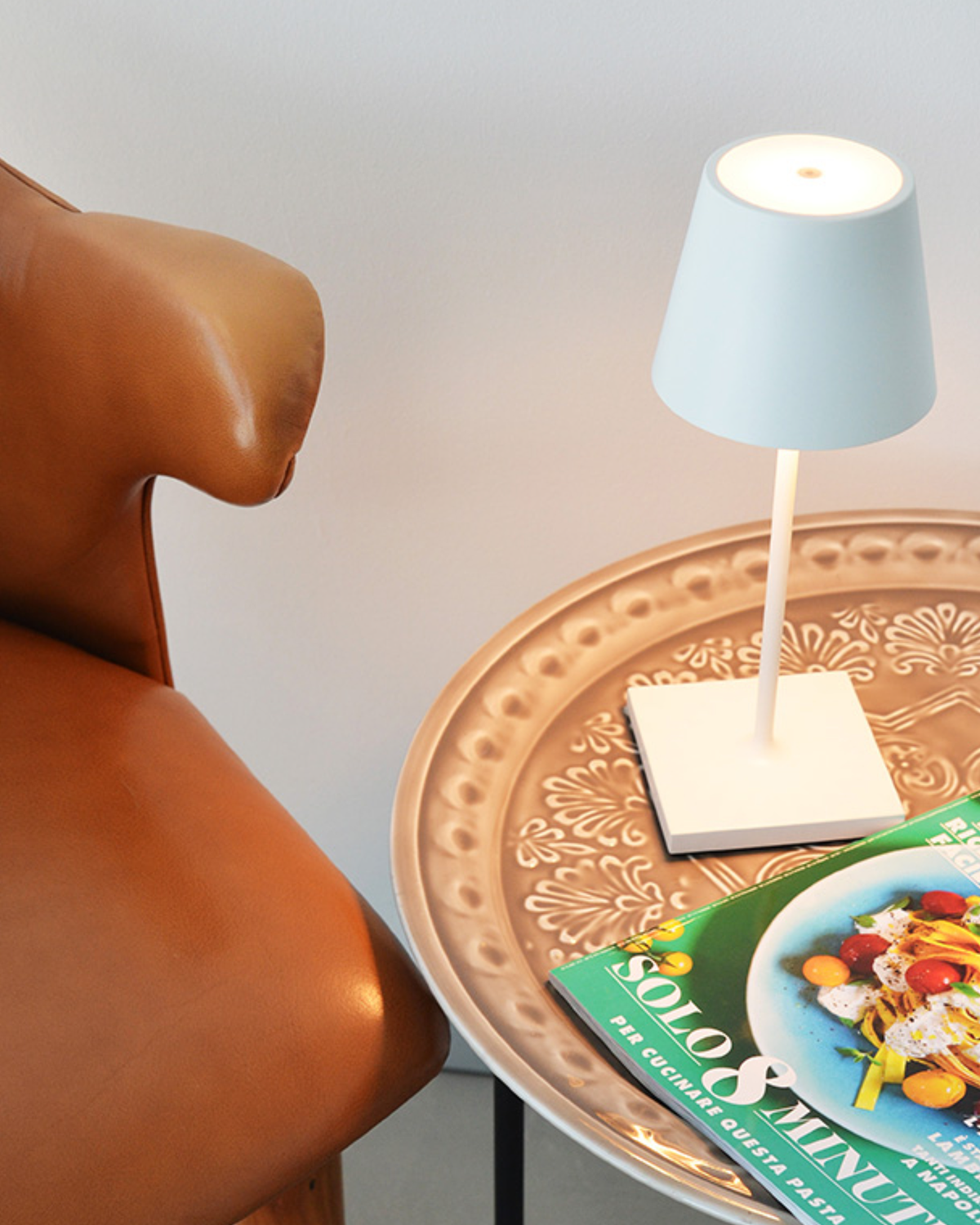 Zafferano Poldina Mini Pro Table Lamp Matt White No Plug