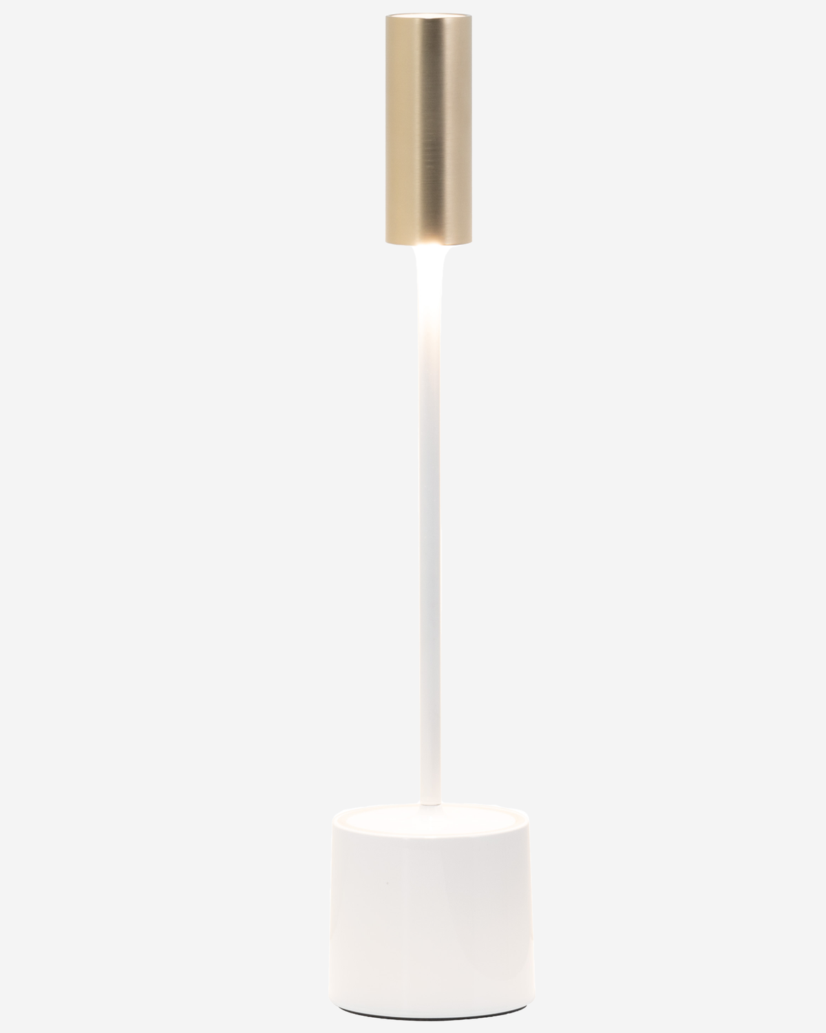 Carolina Table Lamp Glossy White + Brass