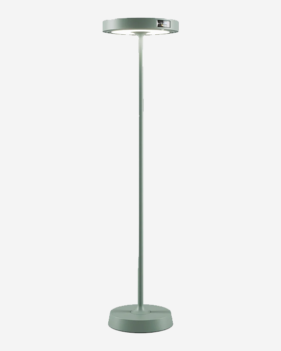 Barbell Floor Lamp Remote Sage Green