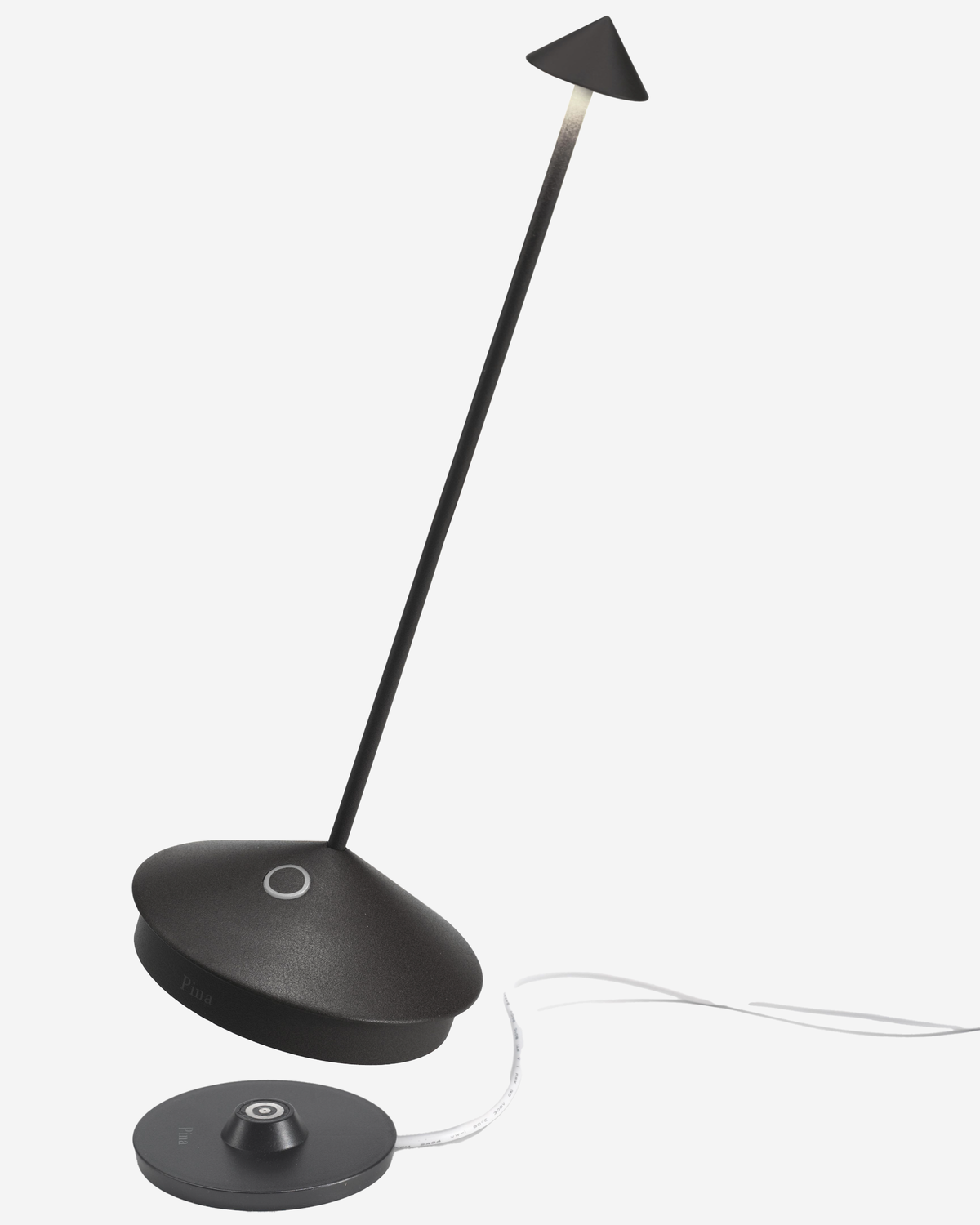 Zafferano Pina Pro Table Lamp Painted Matt Black No Plug