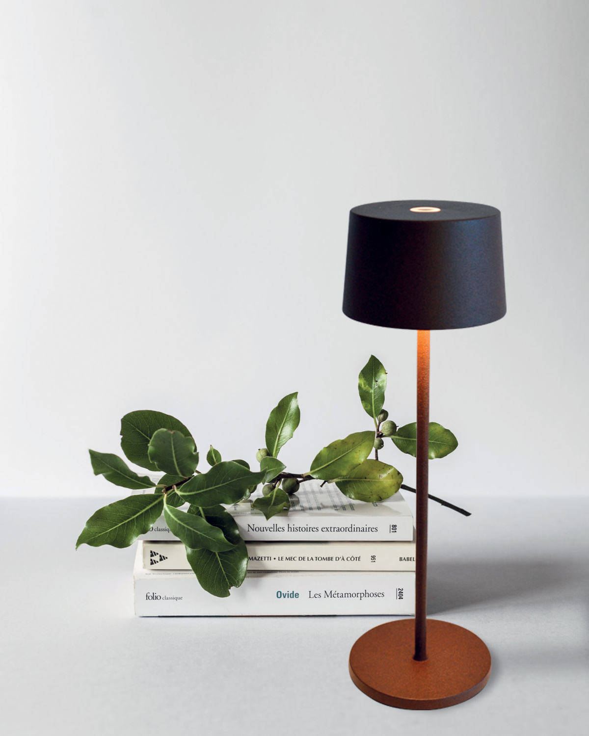 Zafferano Olivia Pro Table Lamp Painted Matt Rust No Plug