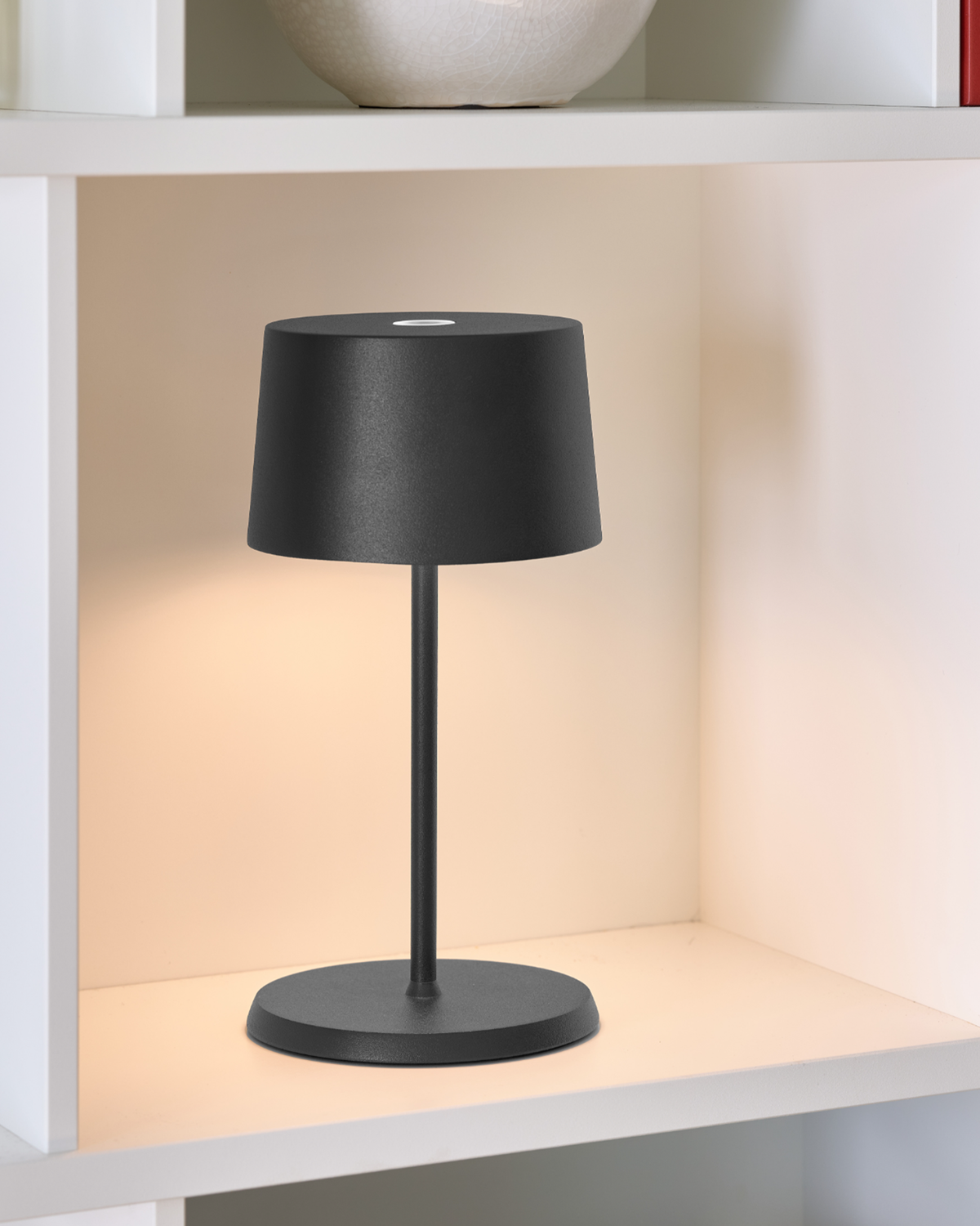 Zafferano Olivia Pro Mini Table Lamp Matt Dark Grey No Plug
