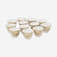 Shallow Bone China 12-Piece Cawa Cup Set, White and Gold - Elegant Arabic Coffee Cups