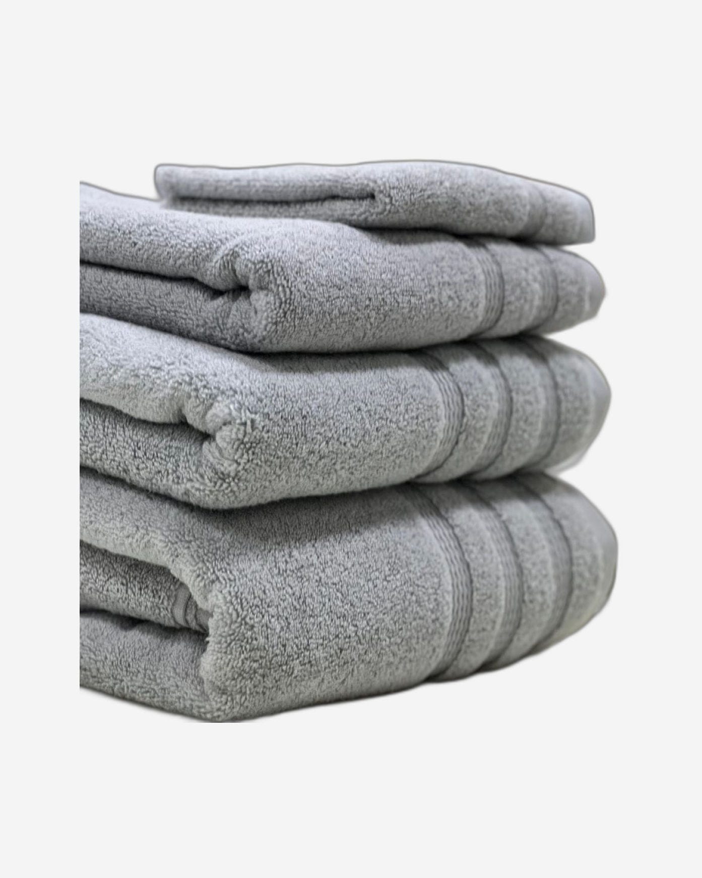 Linen Obsession "Zero Twist" Bath Towels Collection in Silver
