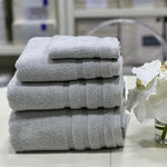 Linen Obsession "Zero Twist" Bath Towels Collection in Silver