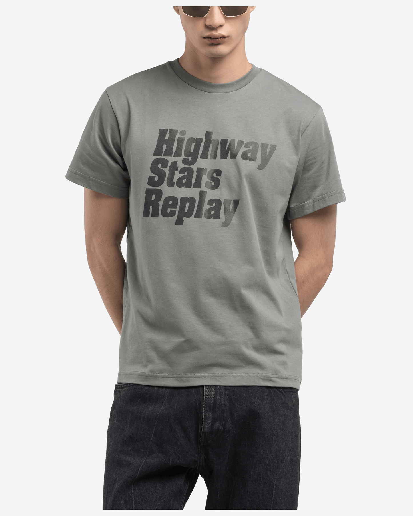 Replay Crew-Neck T-Shirt With Lettering Print