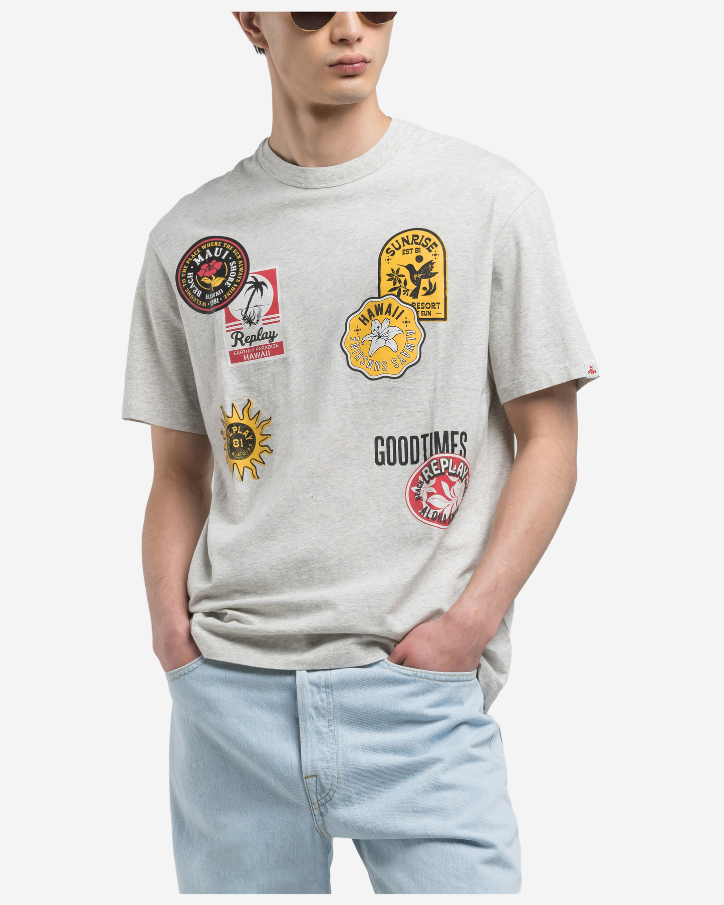 Replay T-Shirt With Patch-Effect Print
