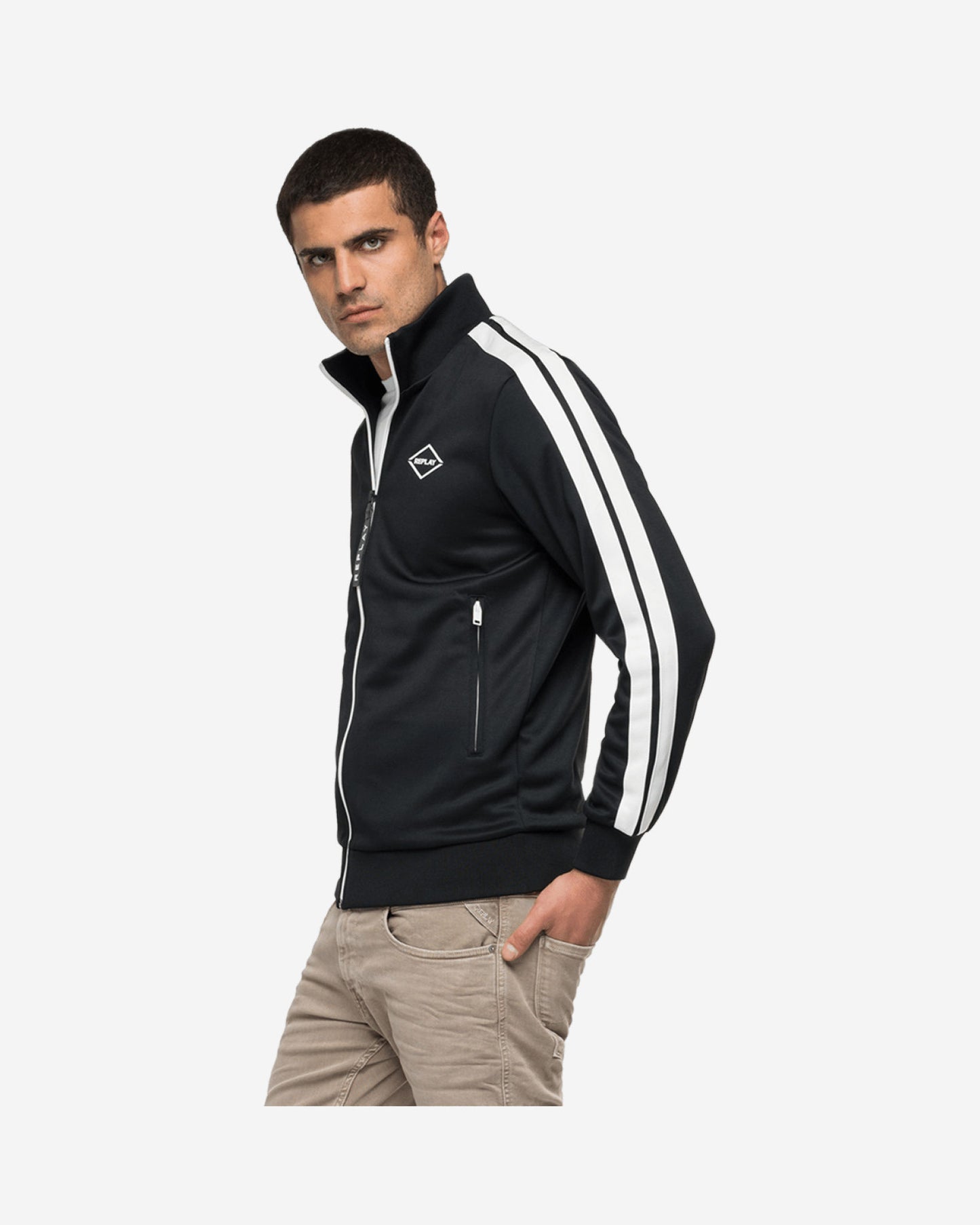 Turtleneck Full-Zipper Sweatshirt