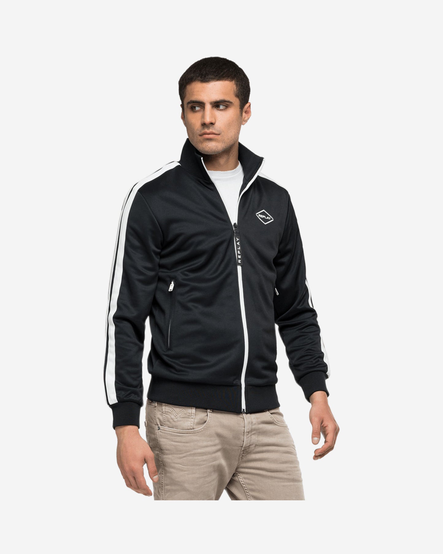 Turtleneck Full-Zipper Sweatshirt