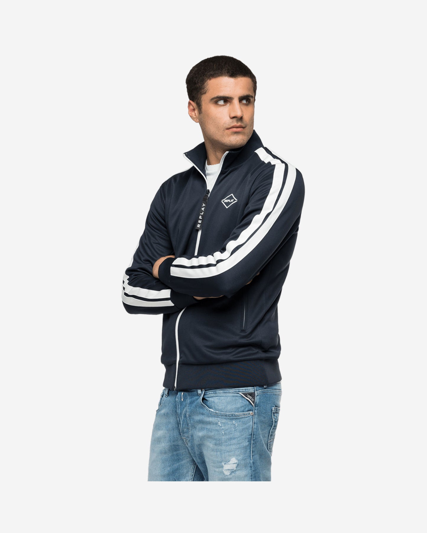 Turtleneck Full-Zipper Sweatshirt