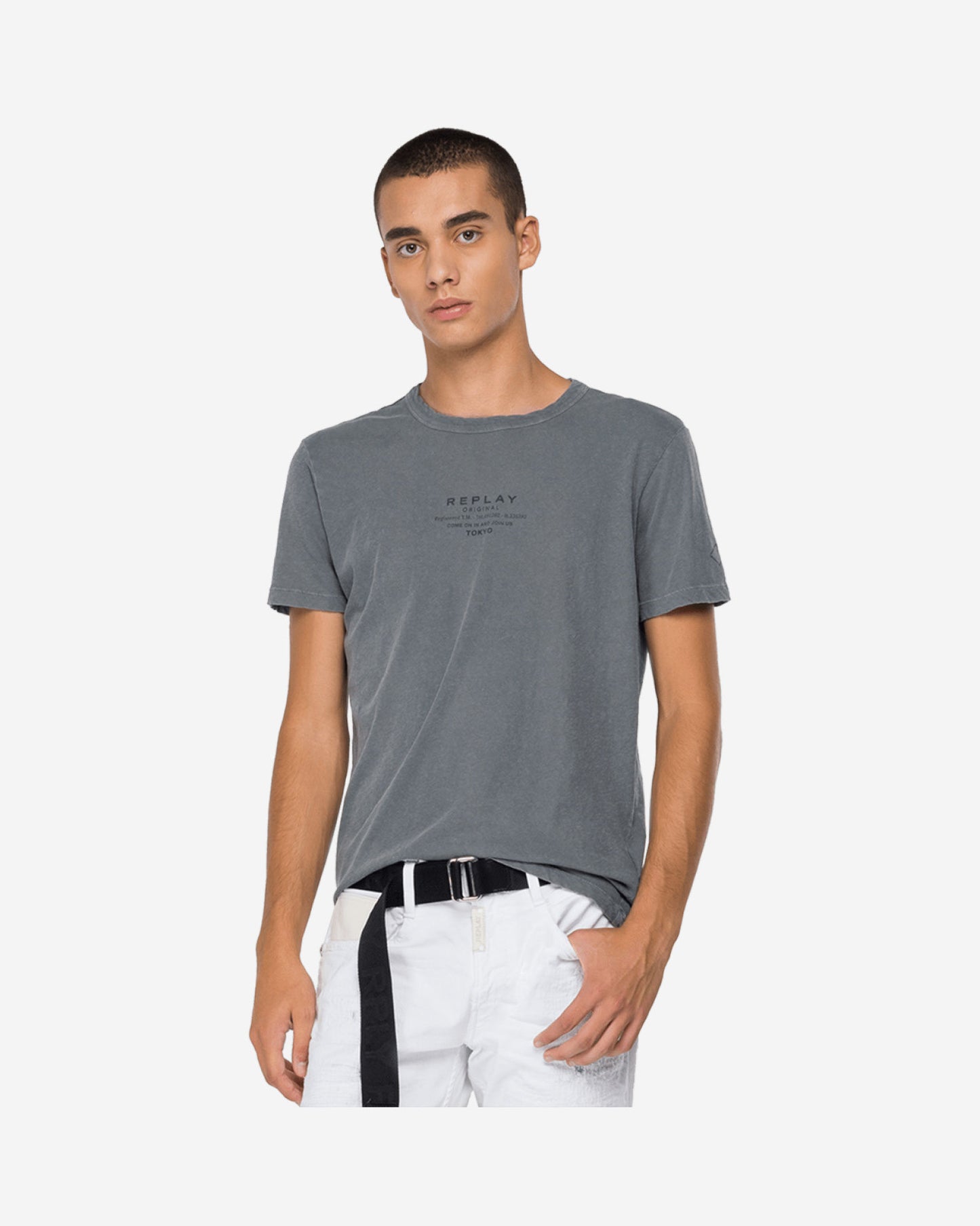 Crewneck T-Shirt In Cotton And Linen