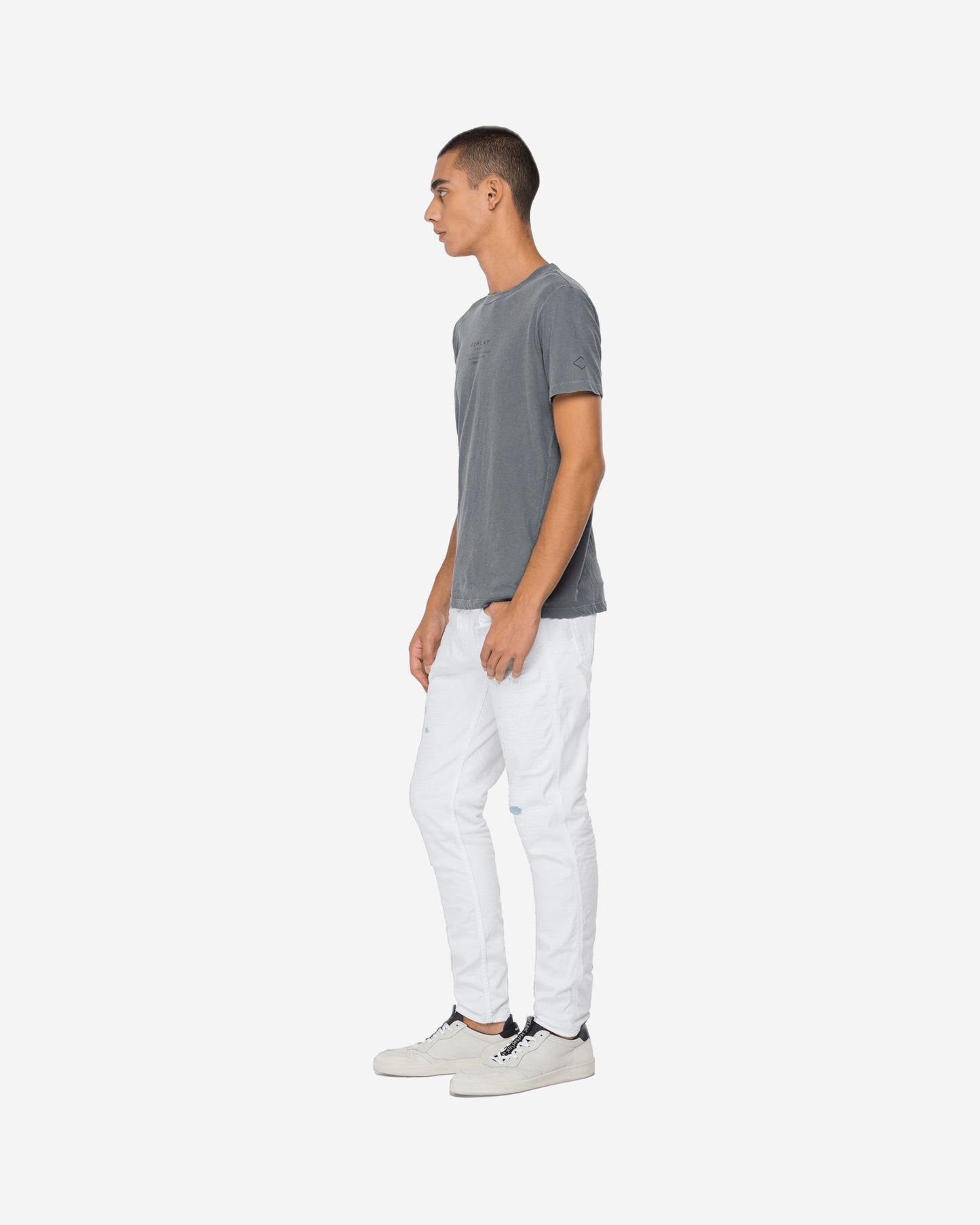 Crewneck T-Shirt In Cotton And Linen