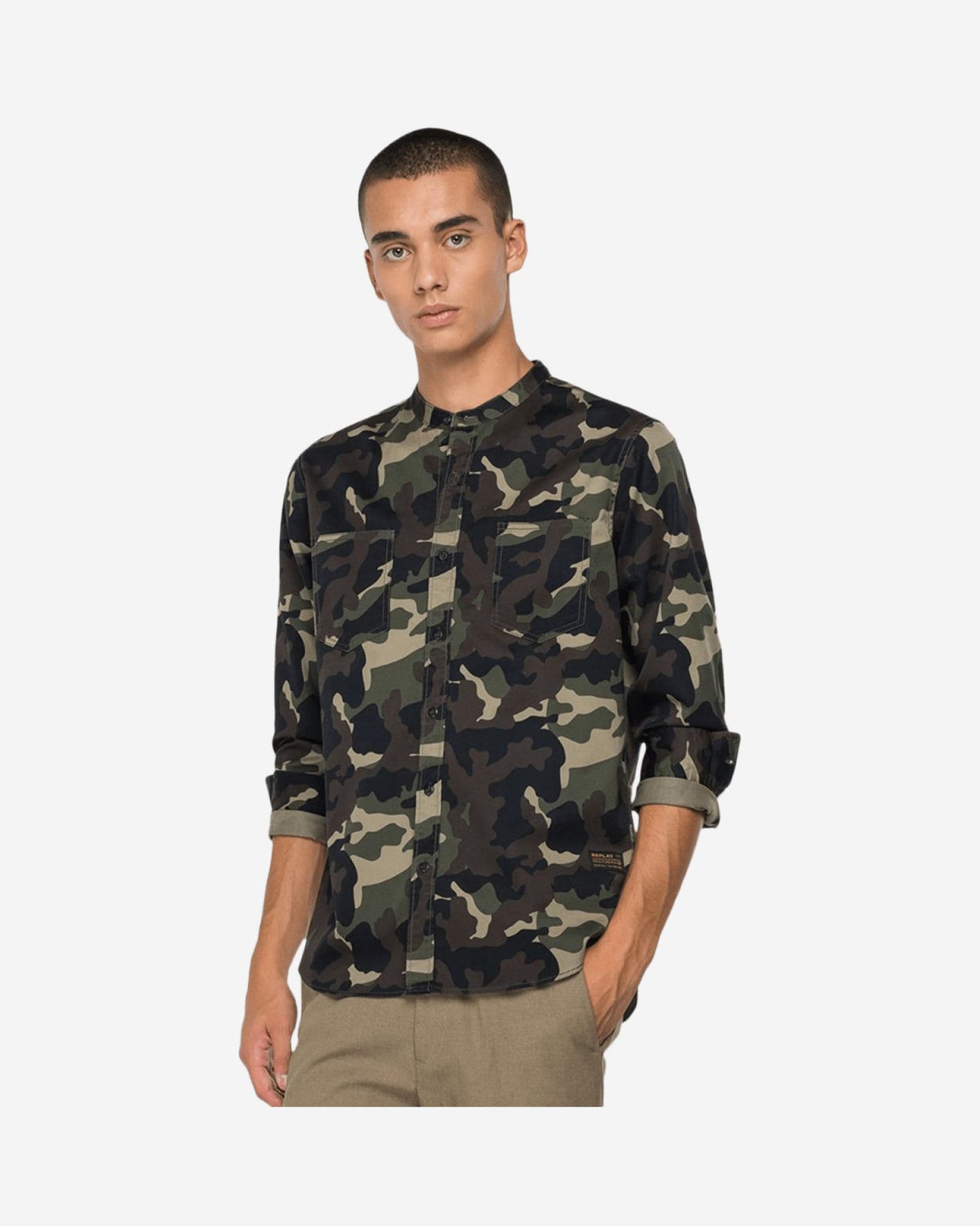 Replay Shirt In Camouflage Twill