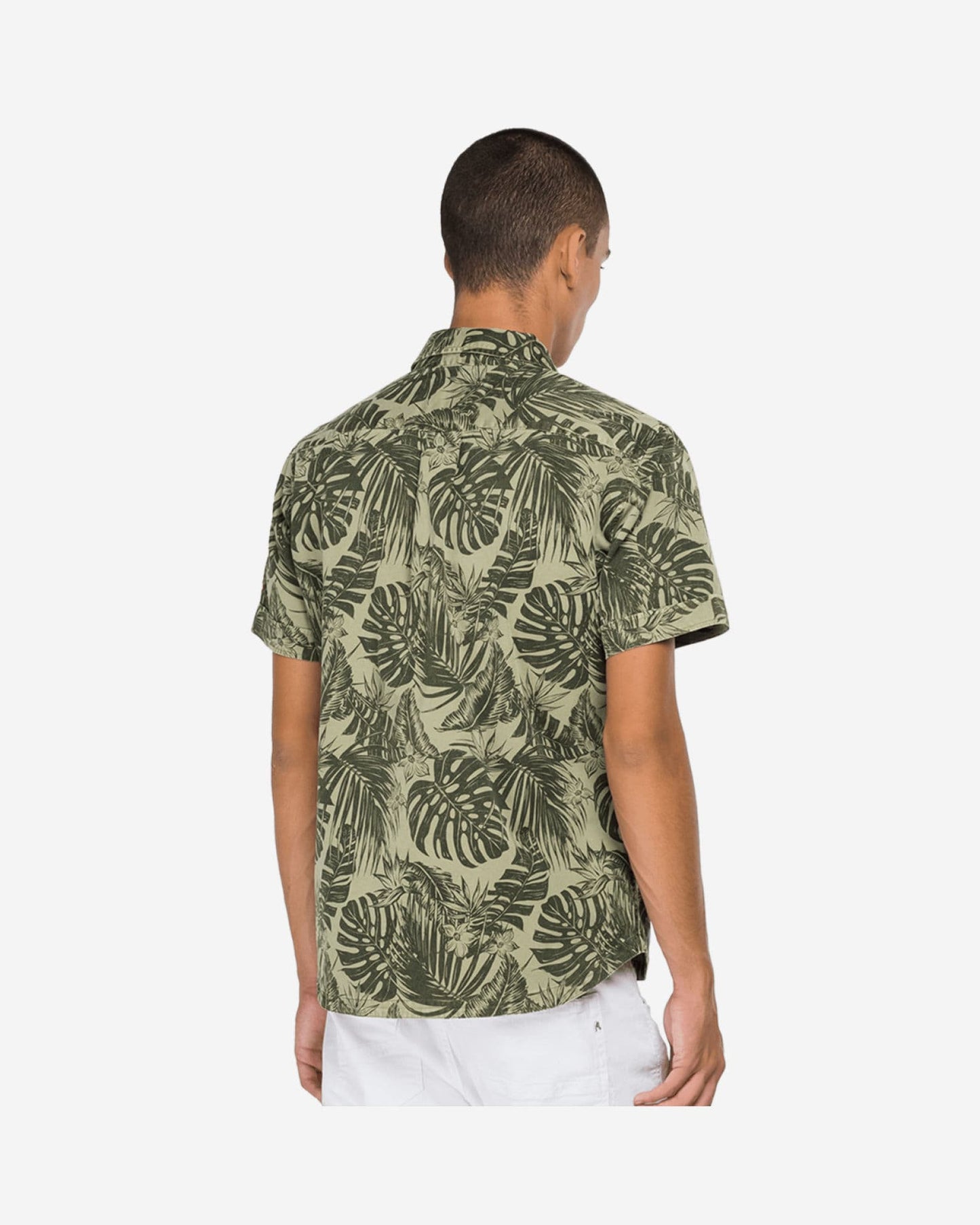 Short-Sleeved Shirt With Foliage Print