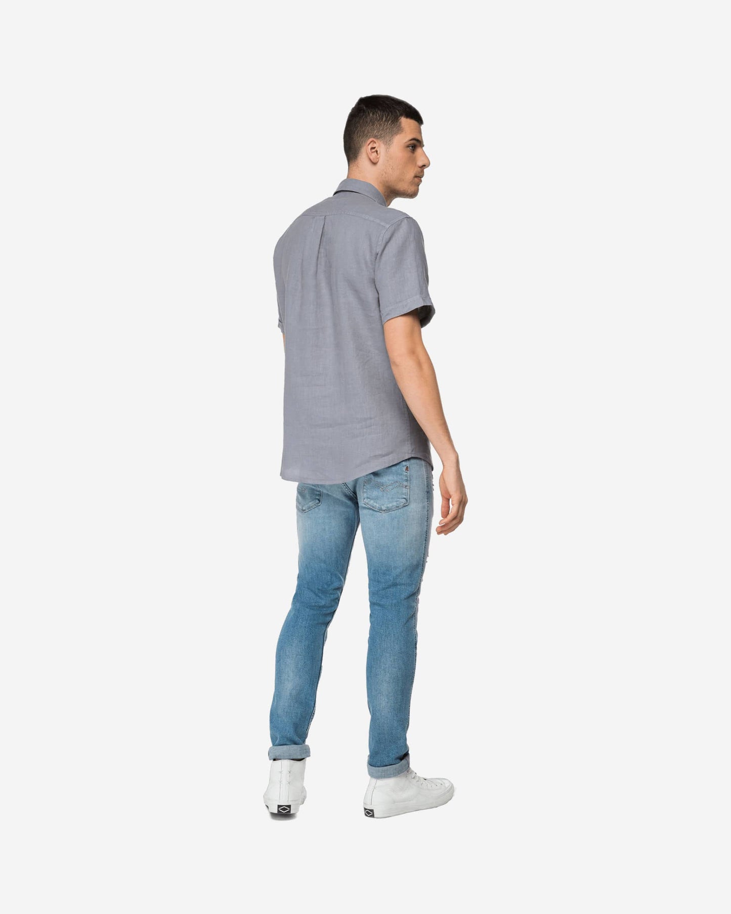 Short-Sleeved Shirt With Foliage Print