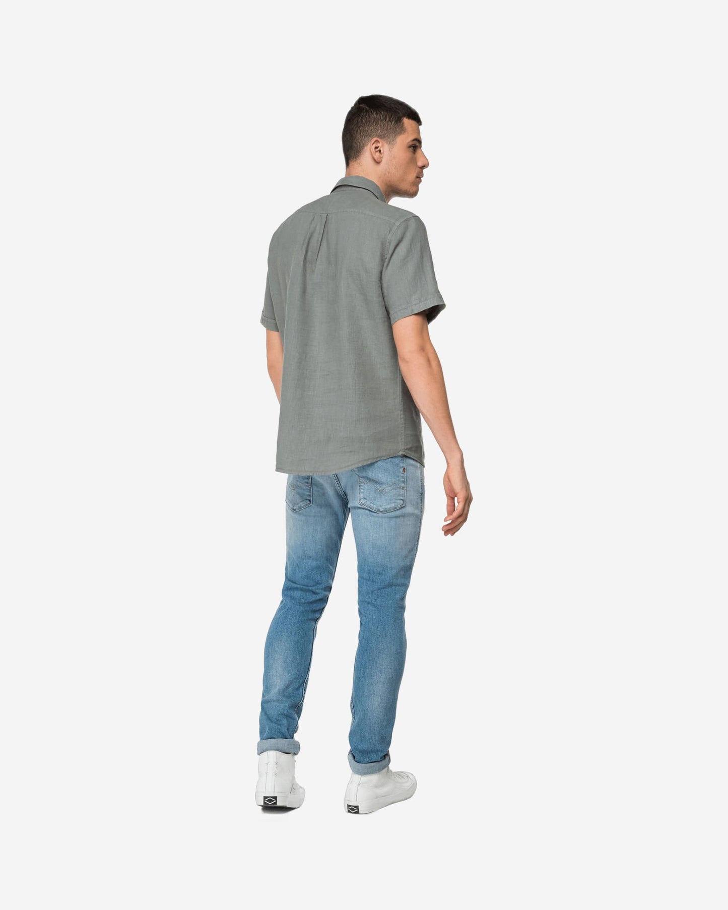 Short-Sleeved Shirt With Foliage Print