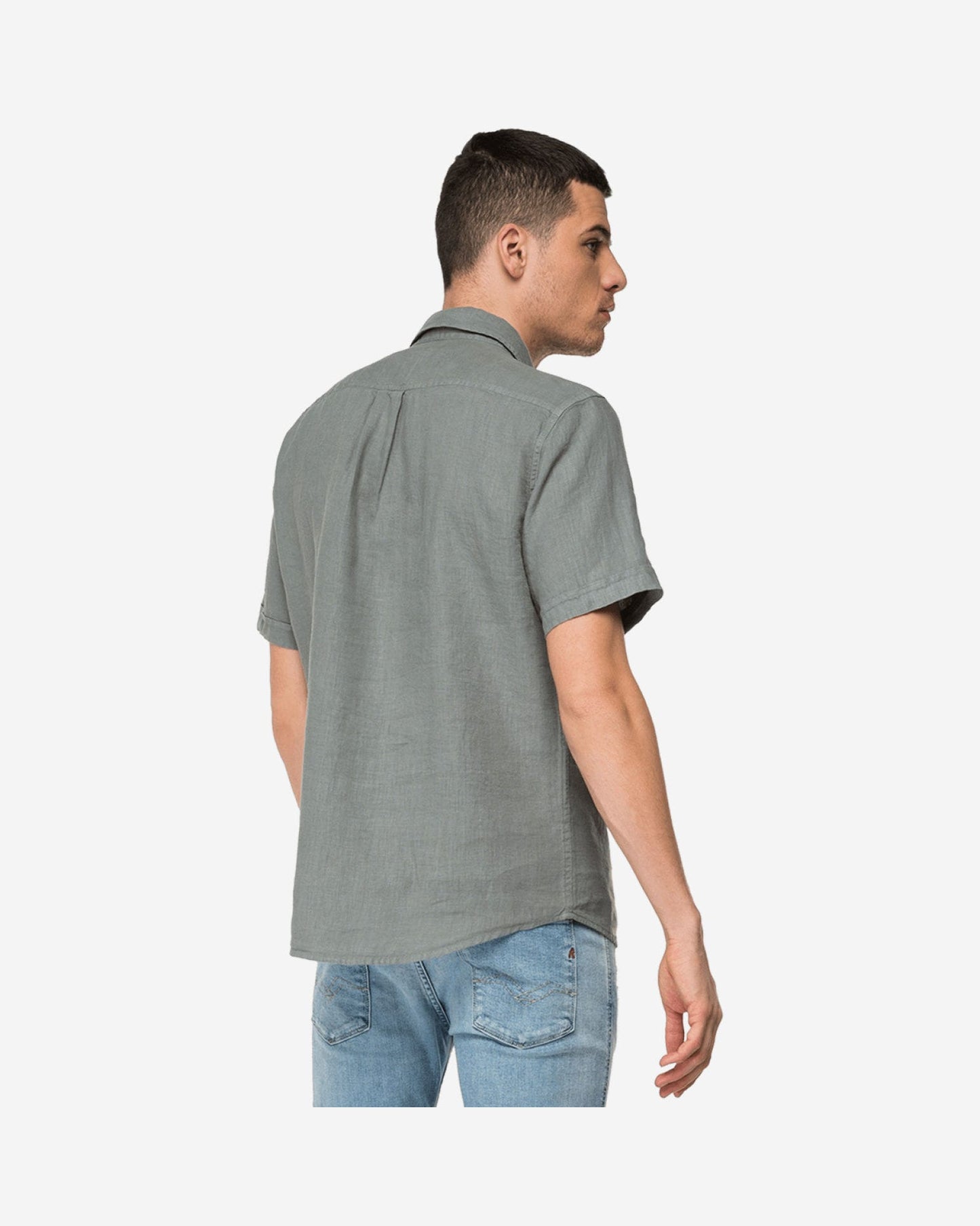 Short-Sleeved Shirt With Foliage Print