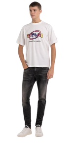 Jersey T-Shirt With Vintage Print