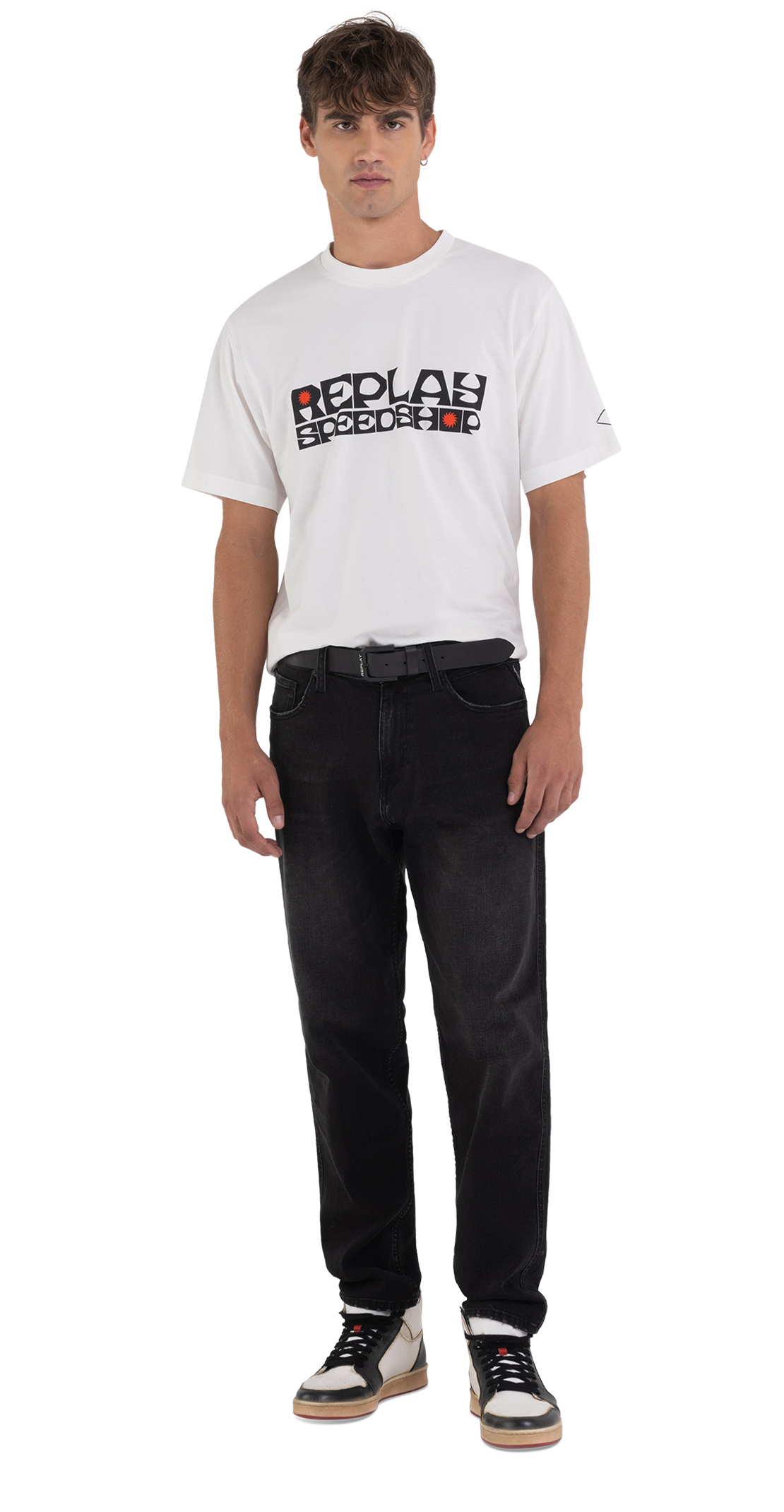 JERSEY T-SHIRT WITH BIKER PRINT