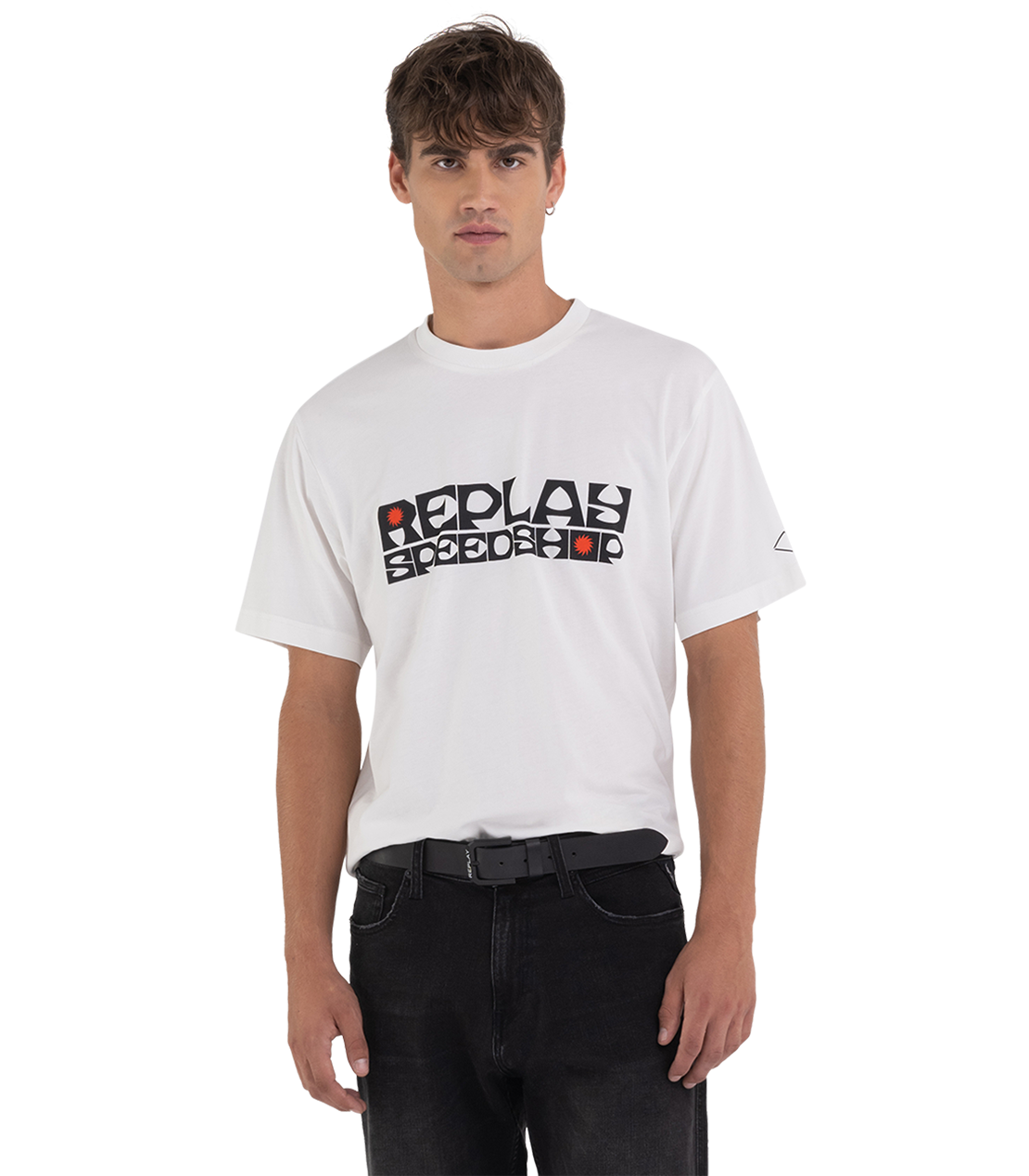 Jersey T-Shirt With Biker Print