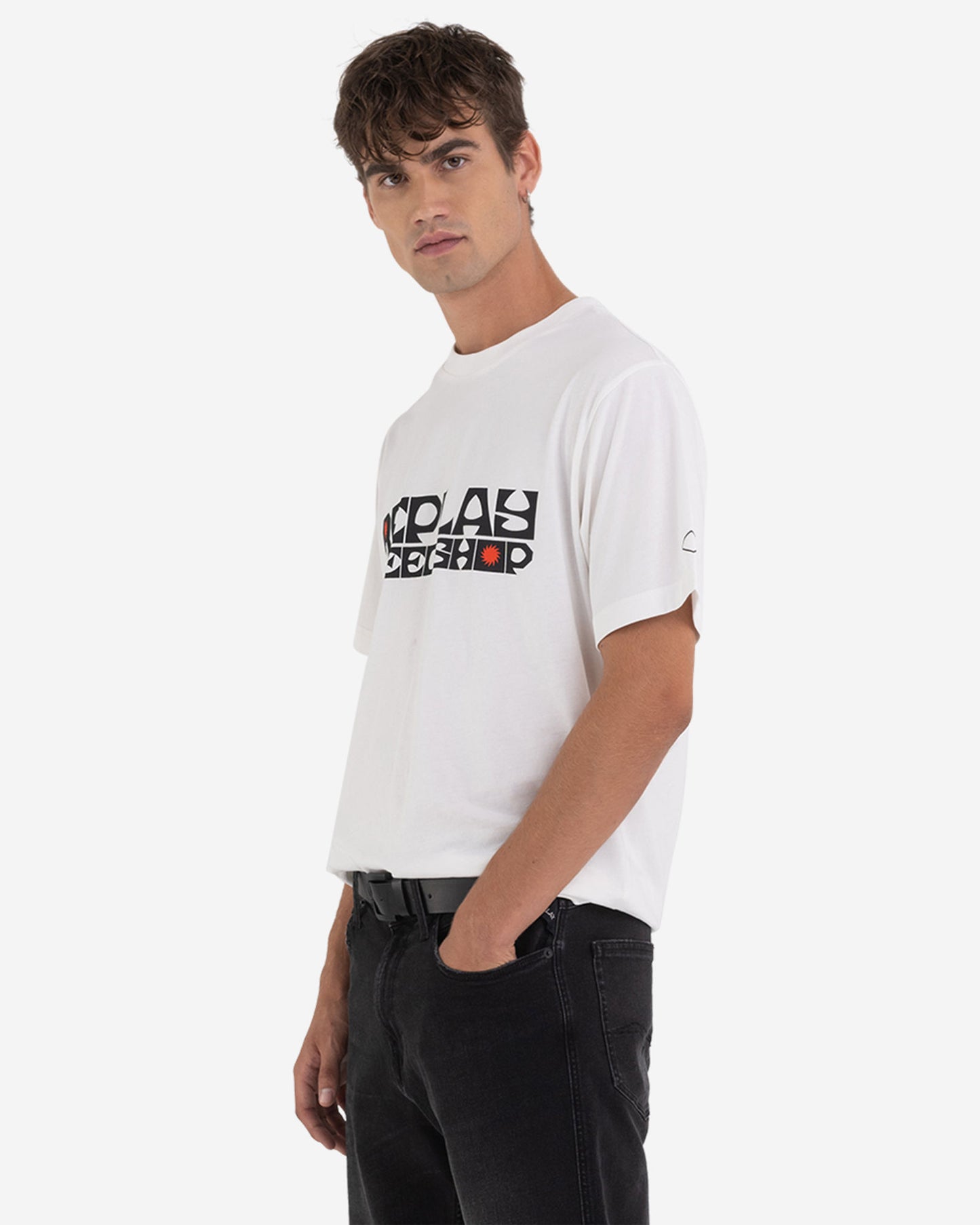 Jersey T-Shirt With Biker Print