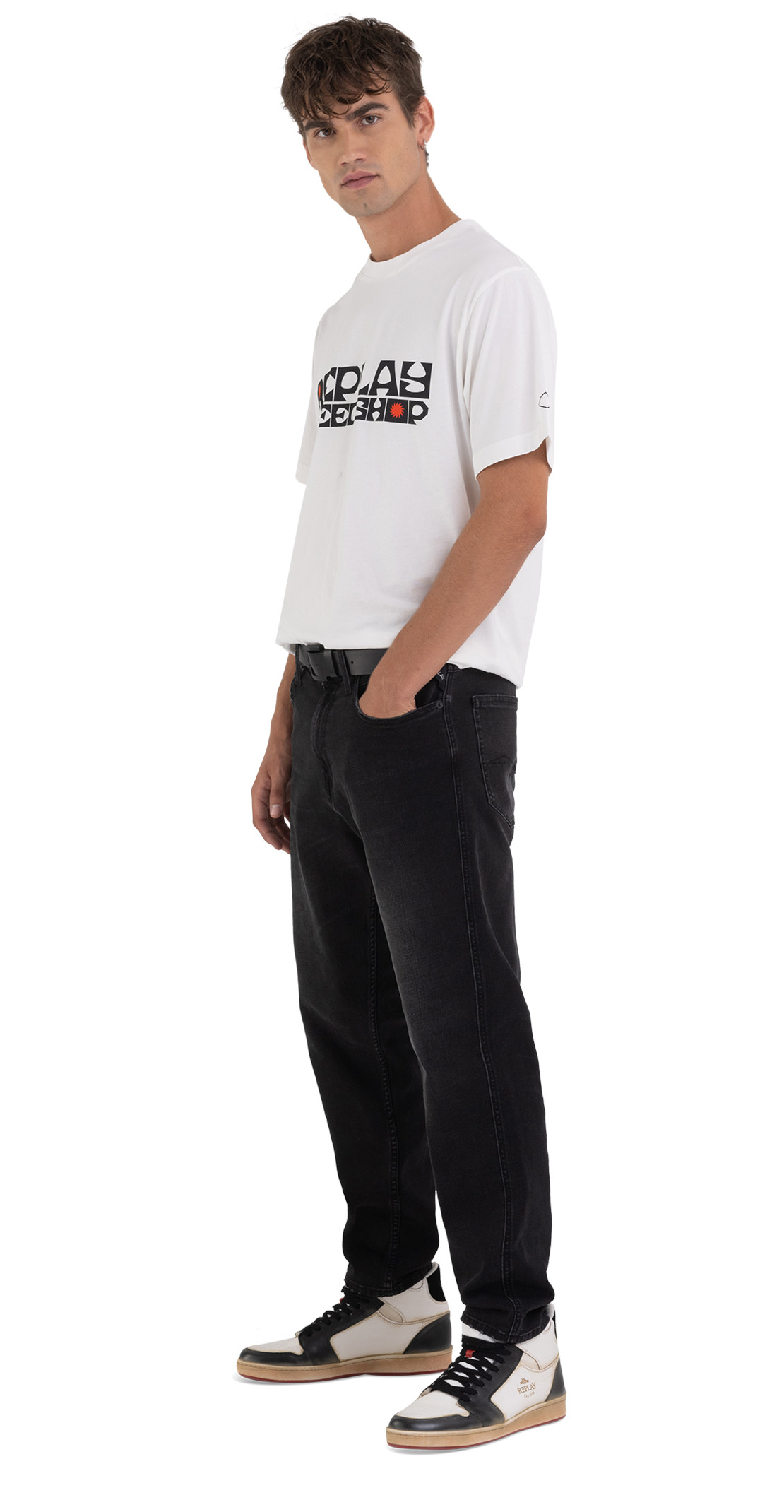 Jersey T-Shirt With Biker Print