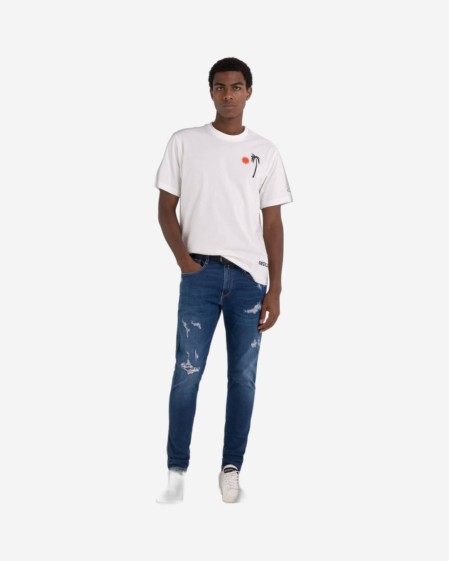 T-Shirt With Biker Print