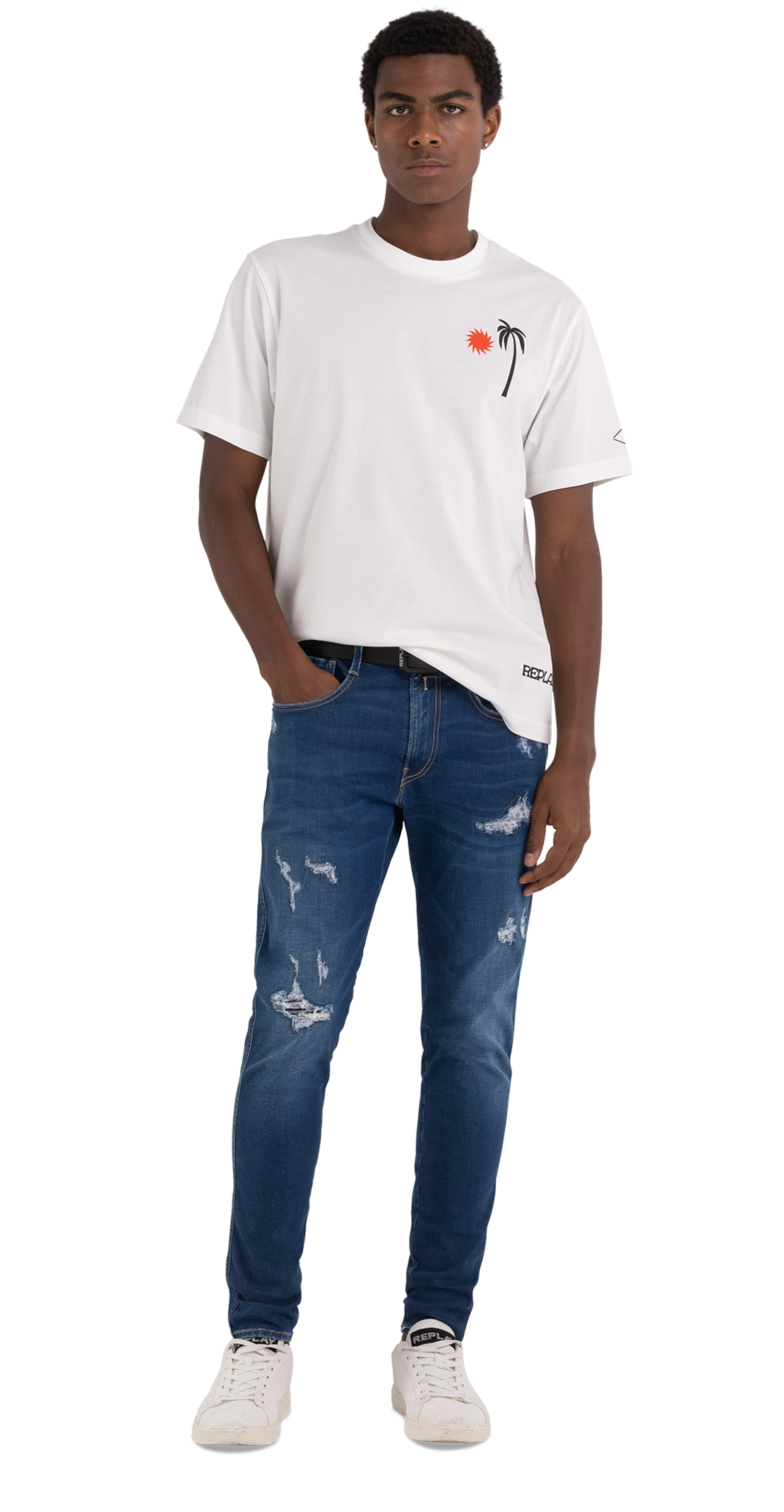 T-SHIRT WITH BIKER PRINT