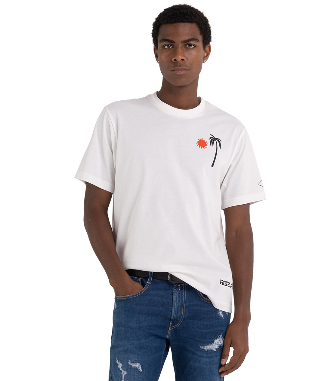 T-Shirt With Biker Print