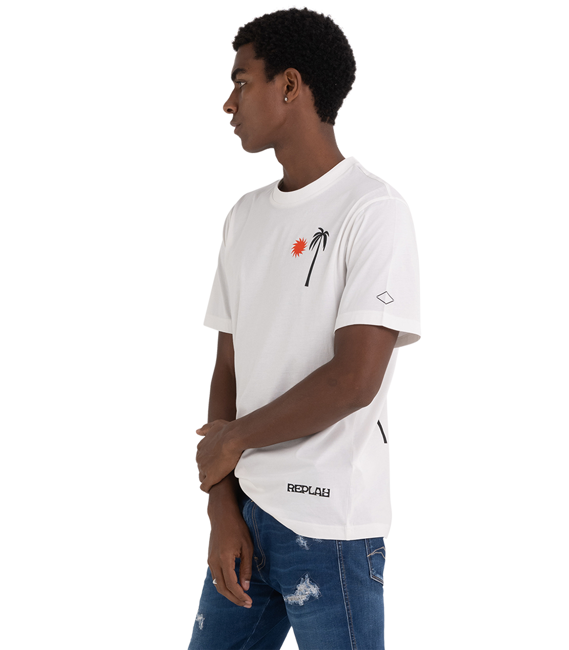 T-Shirt With Biker Print