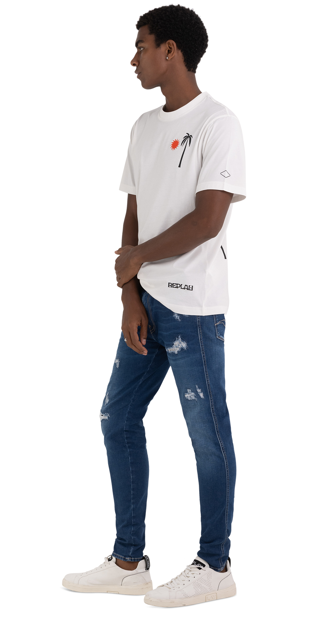 T-Shirt With Biker Print