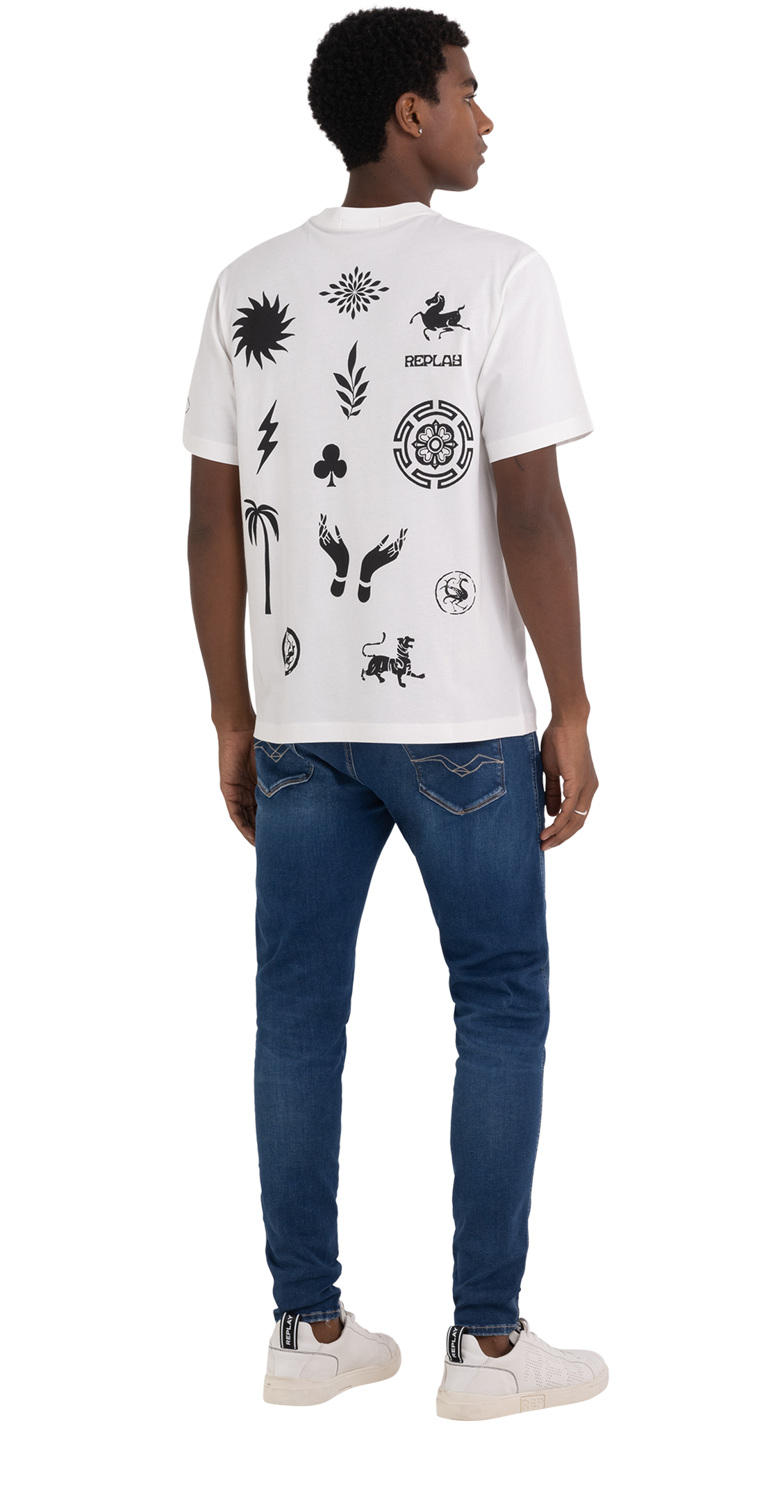 T-Shirt With Biker Print