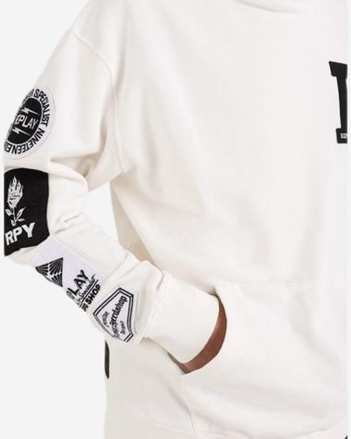 Hoodie With Biker Patch