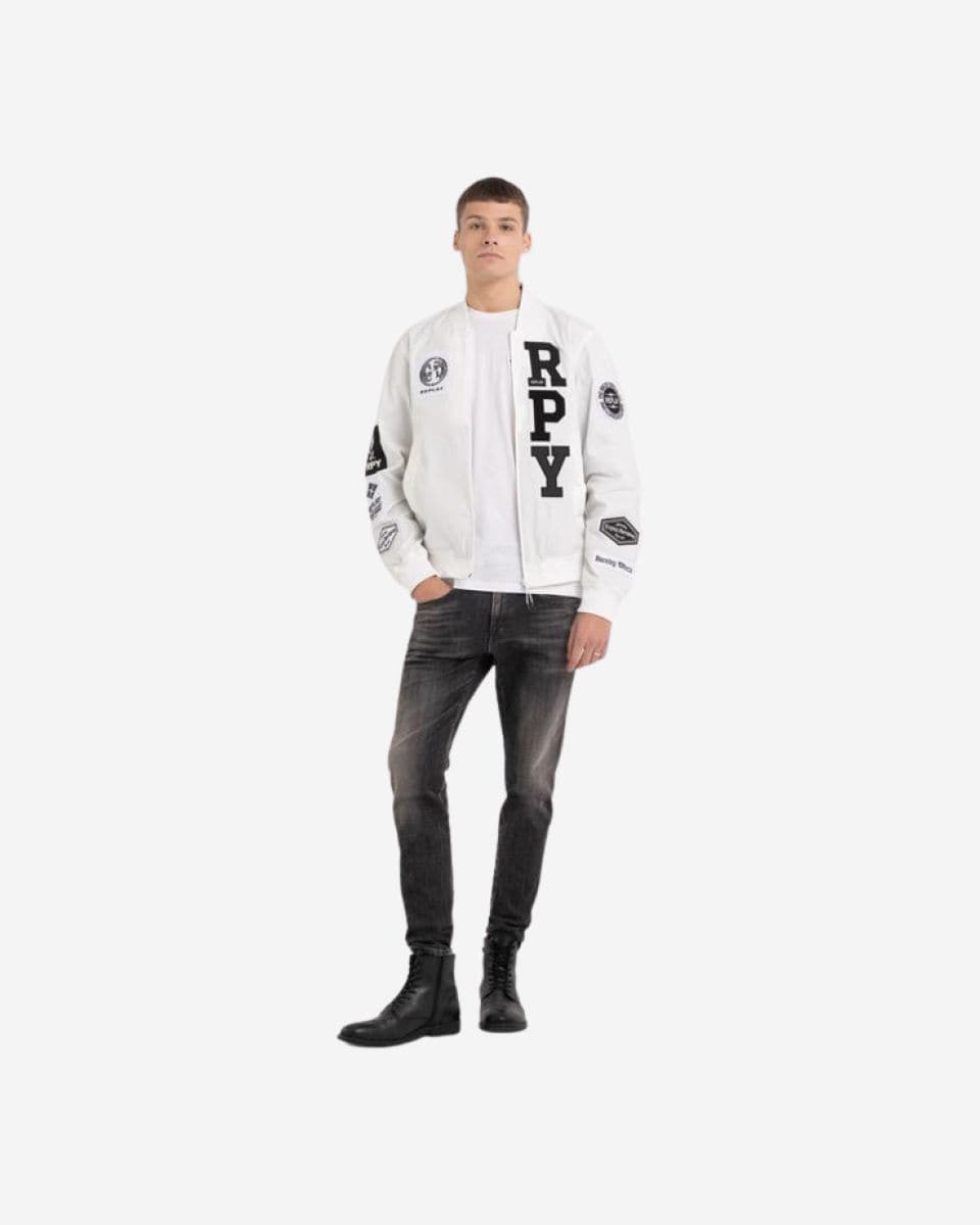 Full Zipper Bomber Jacket With Appliques