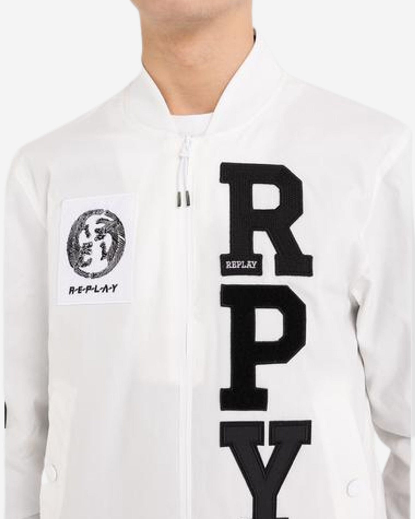 Full Zipper Bomber Jacket With Appliques