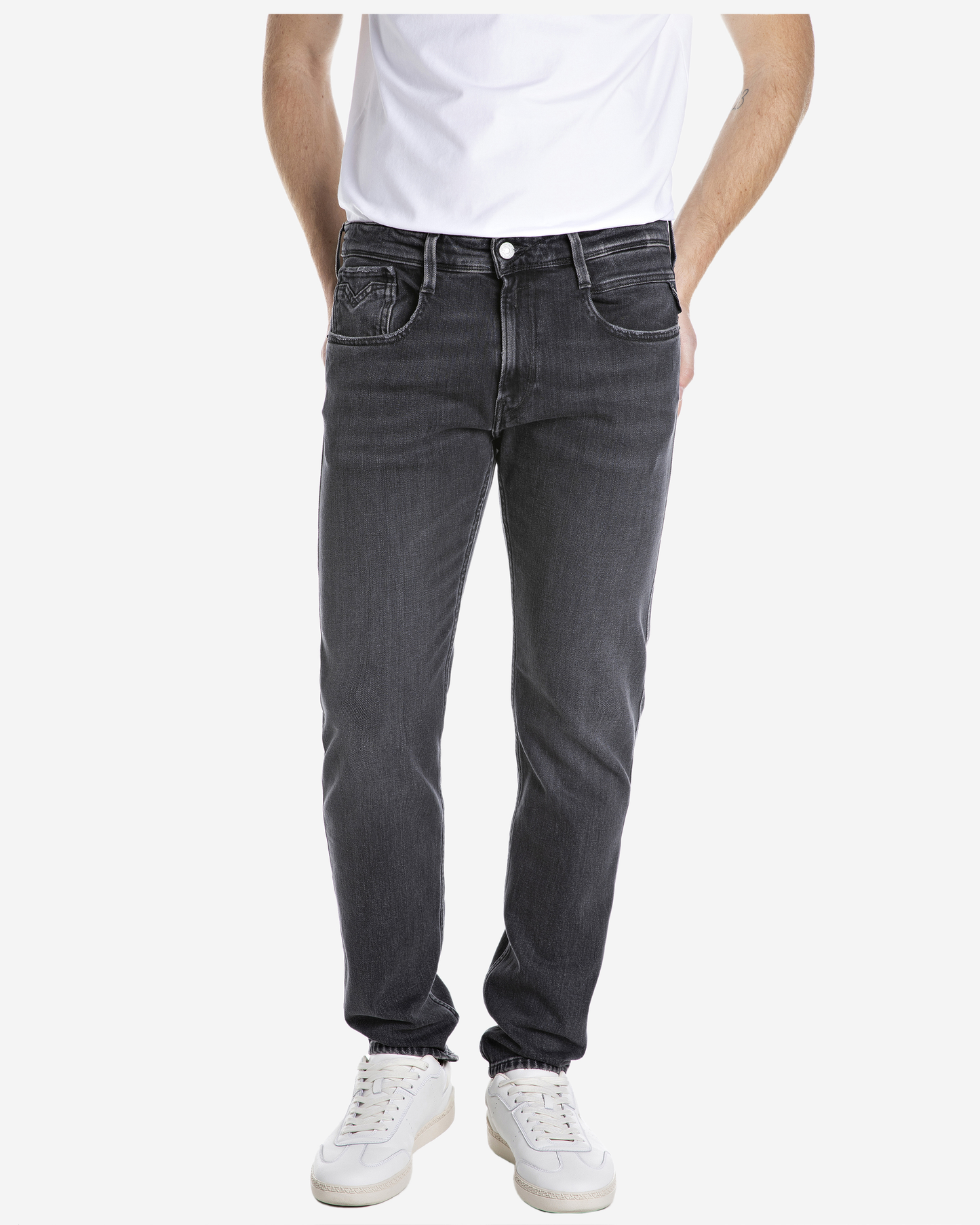 Replay Anbass Slim-Fit Jeans - Black Delave