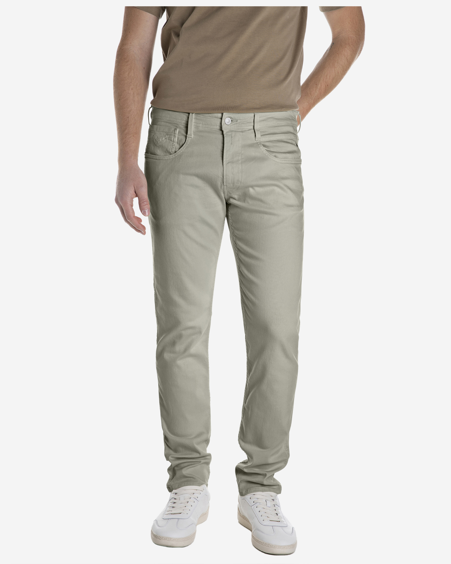 Replay Anbass Slim-Fit Jeans - Light Sage Green