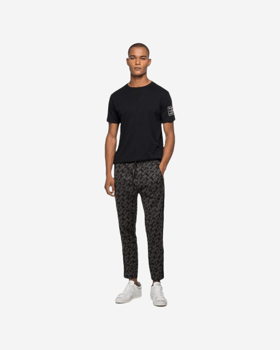 Replay Slim Fit Jogger Pants With Jacquard Pattern