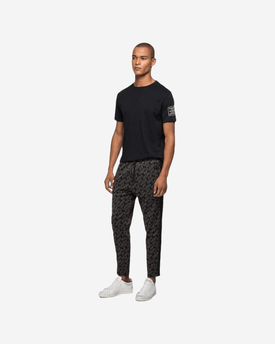 Replay Slim Fit Jogger Pants With Jacquard Pattern