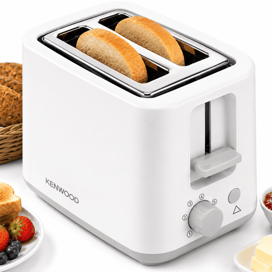 Kenwood Toaster 2 Slice Bread Toaster with Integrated Bun Warmer, Adjustable Browning Control, Automatic Pop Up & Cancel Function White -TCP01.A0WH (ESMA Certified)