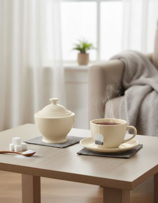 Maison Pastel Sugar With Lid Ivory