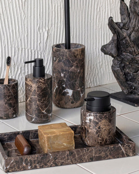 Mette Ditmer "Marble" Bathroom Accessories in Dark Coffee