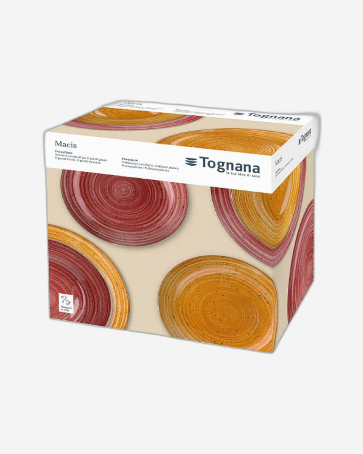 Tognana Macis 18-Piece Porcelain Dinnerware Set – Warm Multicolor